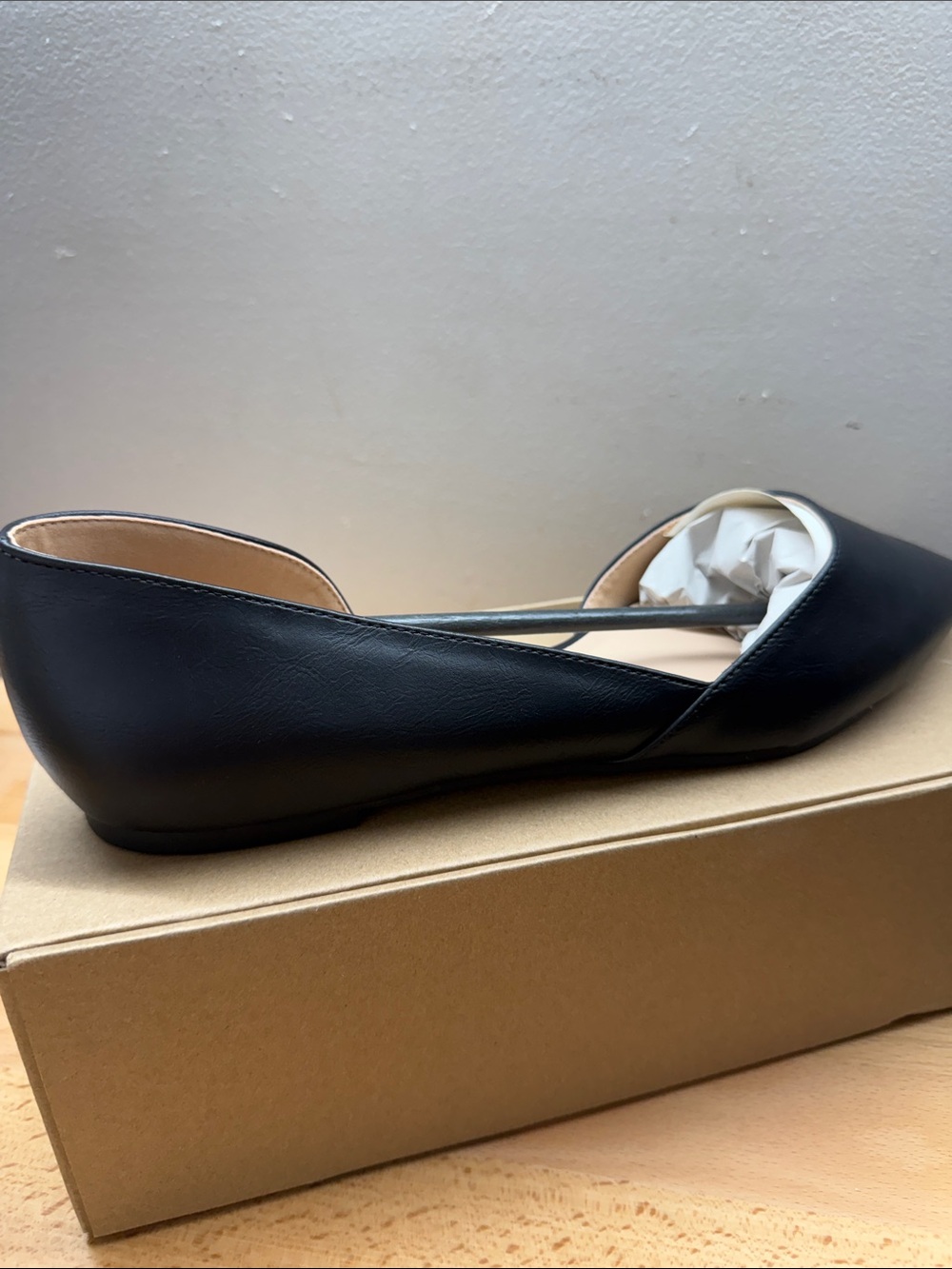 Journee Collection CORTINI  Black D'Orsay Pointed Toe Flats Women Size 11 NWT